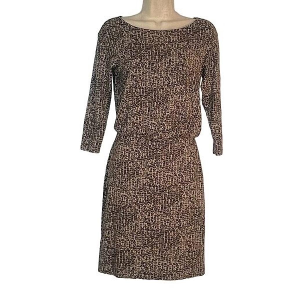 ANN TAYLOR Animal Print Blouson Dress Contemporary Business Casual Career 00P